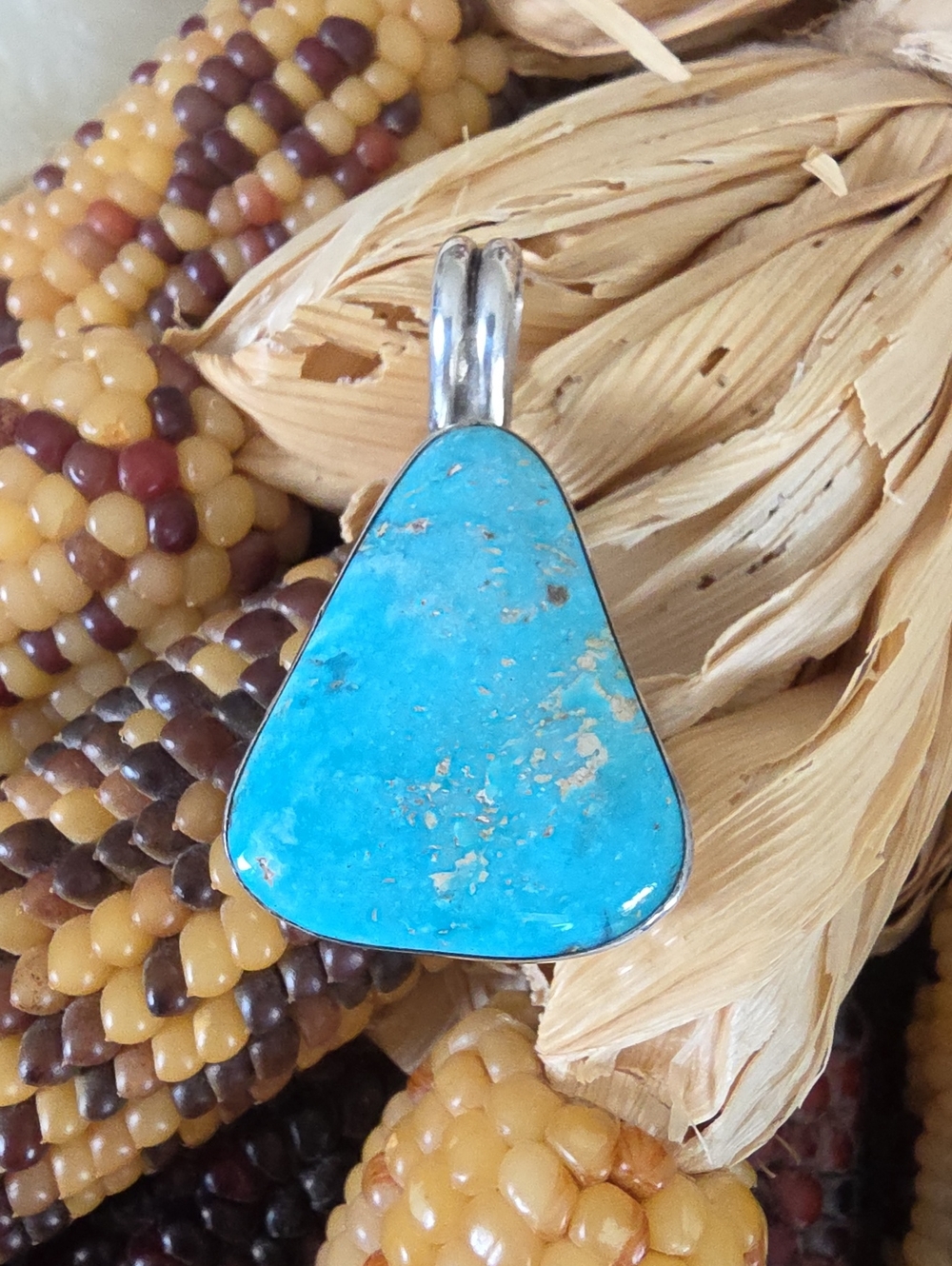 Gorgeous Native American Navajo Turquoise Pendant By Everett & Mary Teller 🩵🎁♥